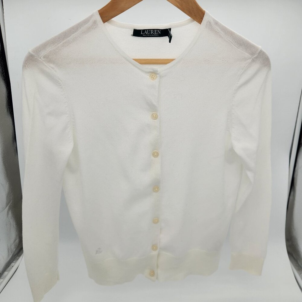 Lauren, Ralph Lauren ivory women's cardigan, size small